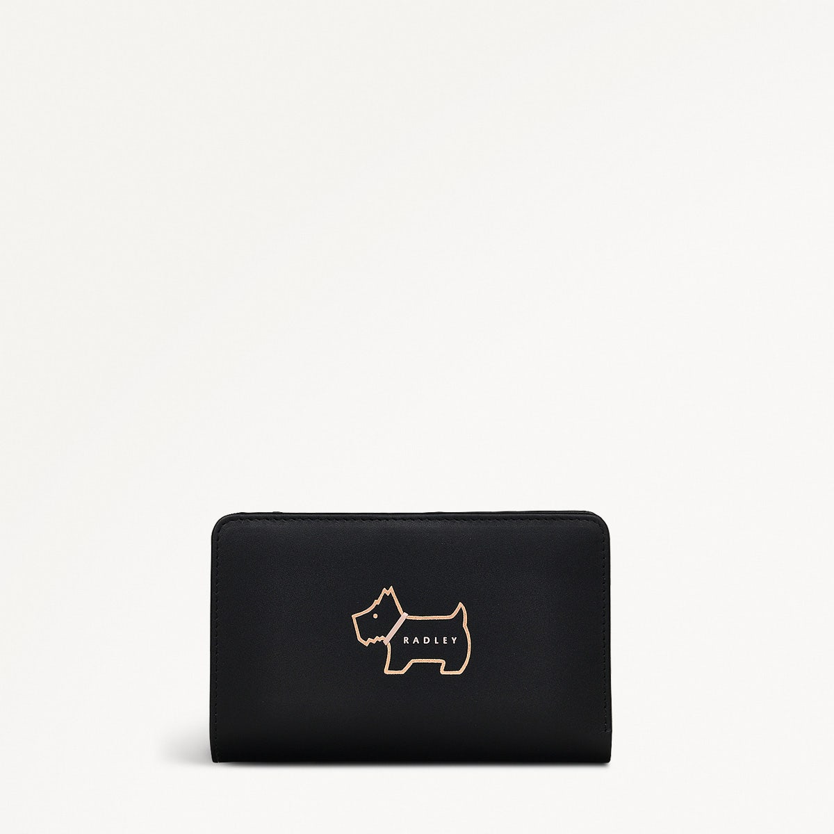 Heritage Dog Outline Leather Medium Bifold Wallet in Black - 10442