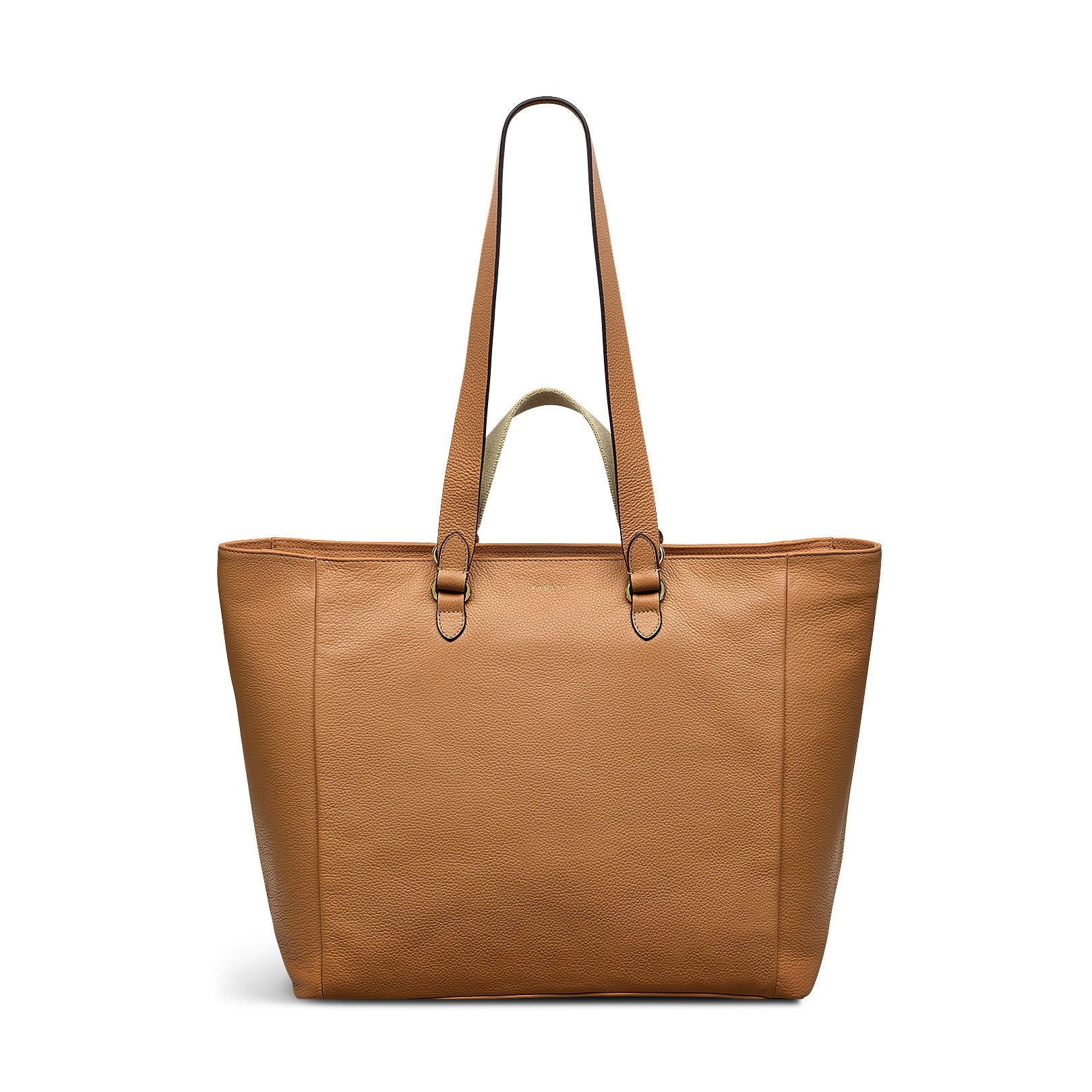 Greenhill Lane Leather Large Ziptop Tote Bag in Dark Butter - 110097