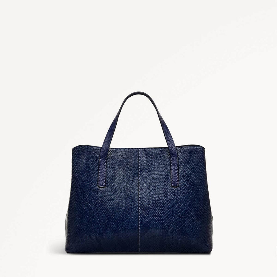 Dukes Place Leather Medium Ziptop Grab Bag in Evenfall - 110155