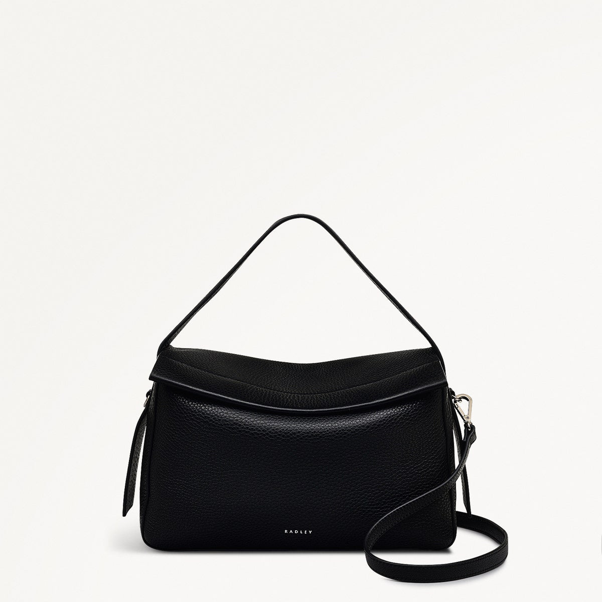 De Beauvoir Leather Medium Ziptop Grab Bag in Black - 110171