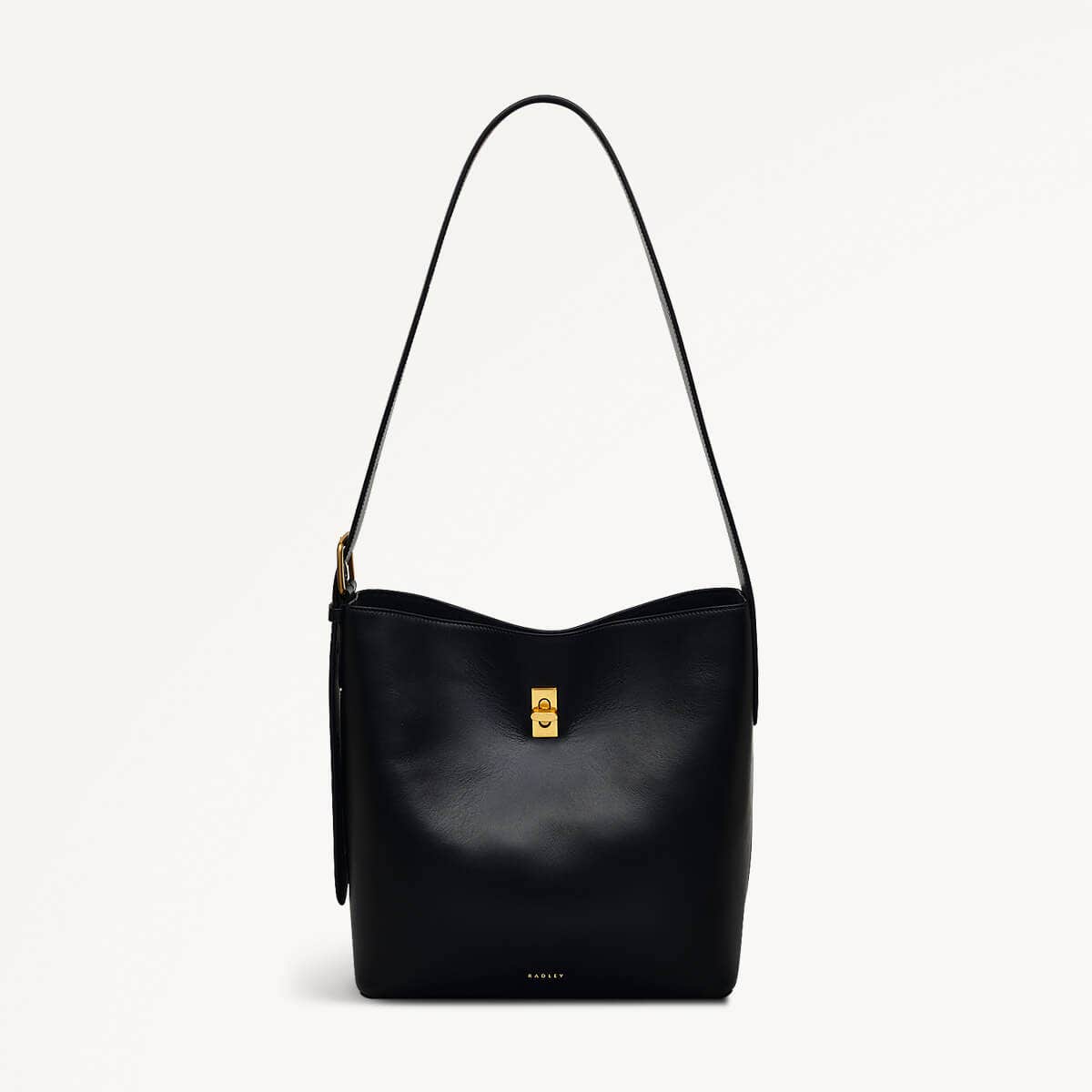 Threadneedle Street Leather Open Top Shoulder Bag in Black - 110178
