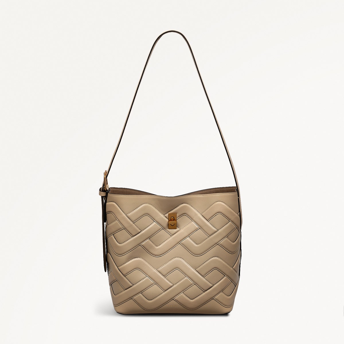 Threadneedle Street Leather Open Top Shoulder Bag in Stone - 110179