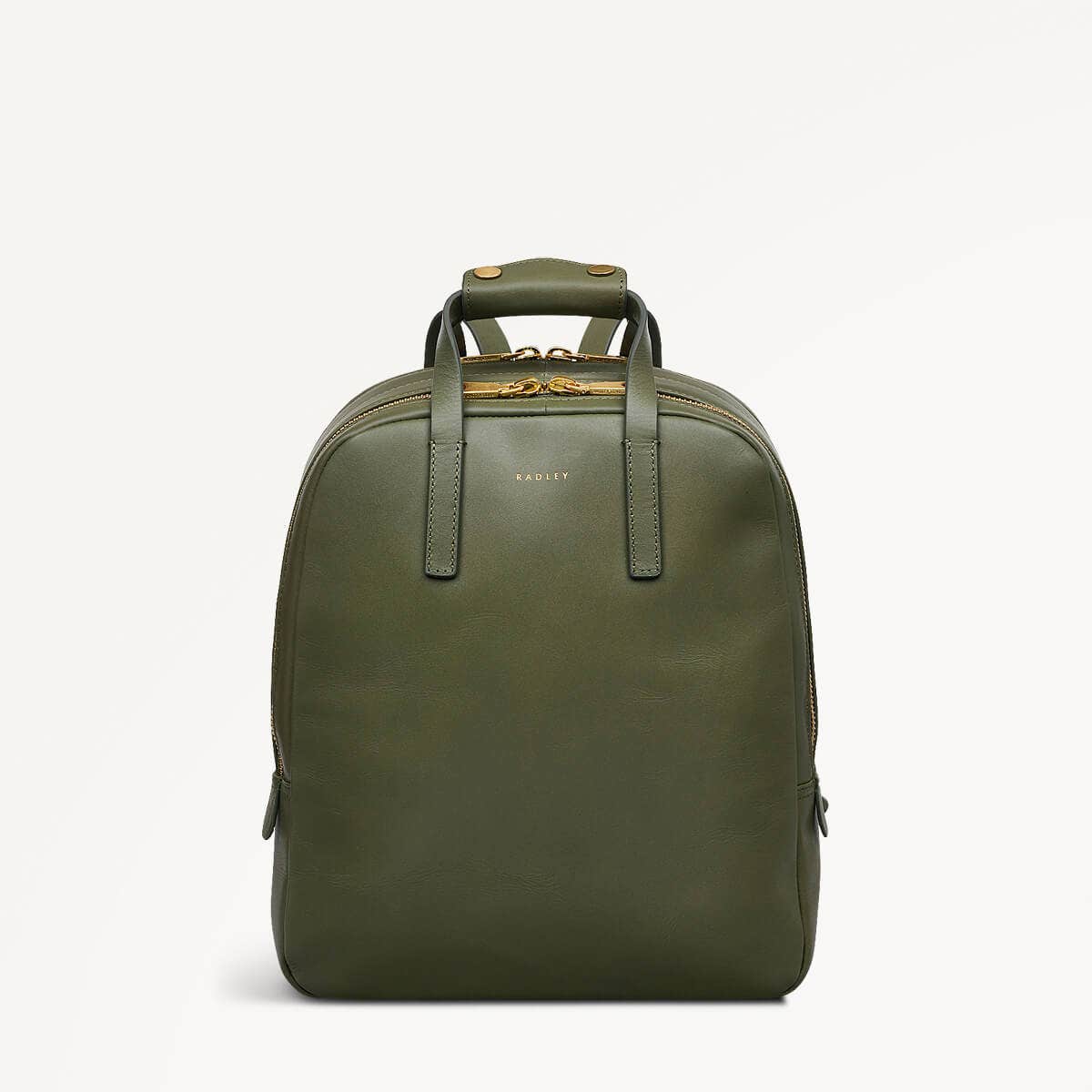 Dukes Place Leather Zip Around Backpack in Dark Olive - 110184