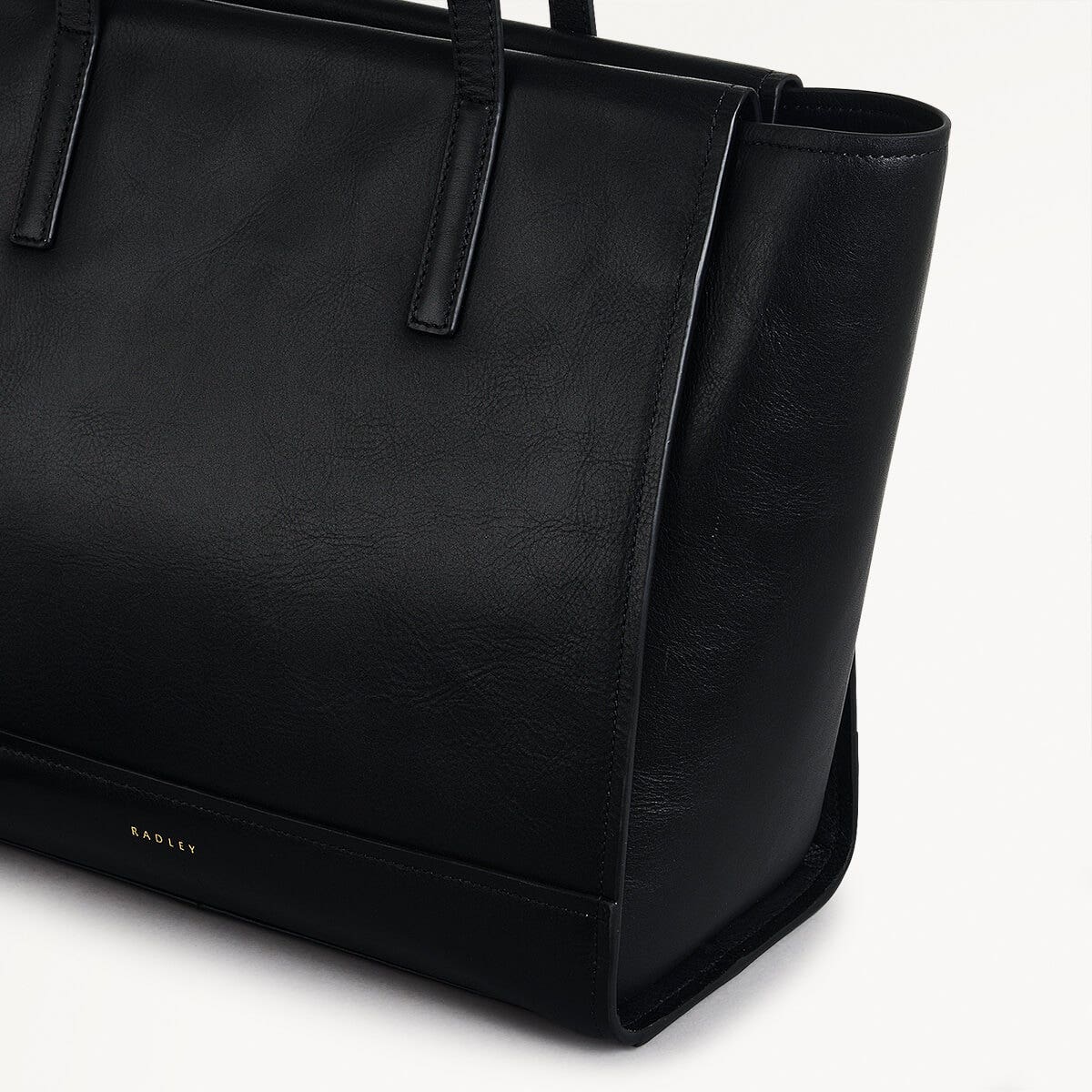 Drapers Road Leather Large Open Top Tote Bag in Black - 110201