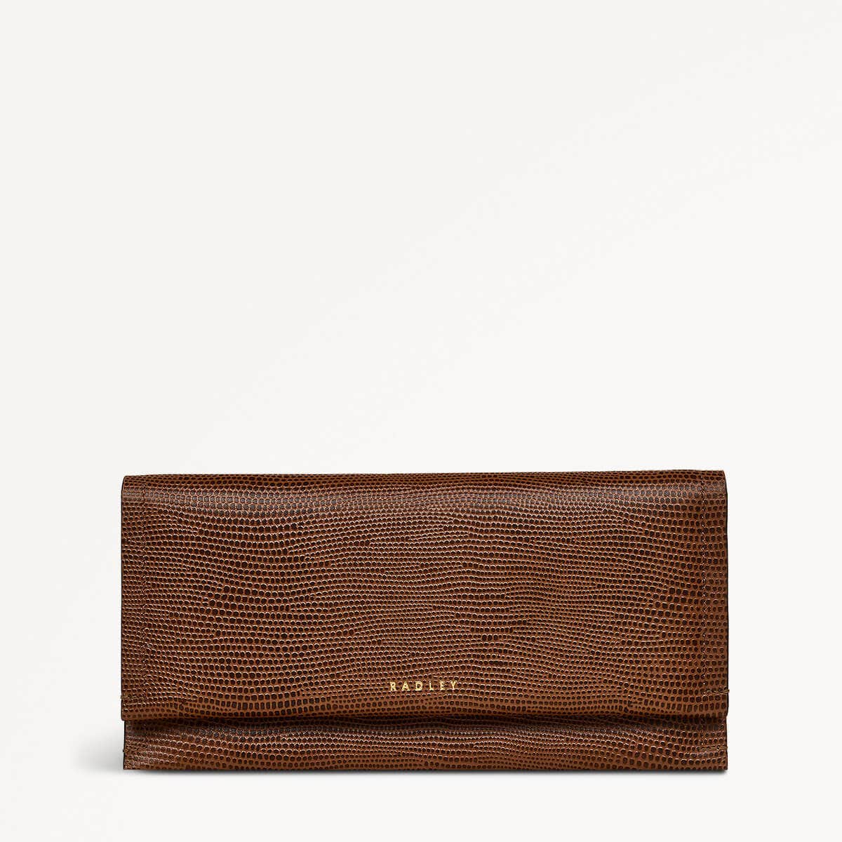 Oak Street Leather Large Flapover Wallet in Saddle - 110216