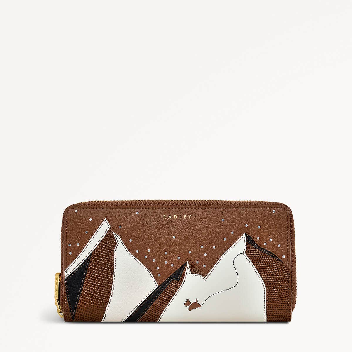 Mountain Wanderers Leather Zip Around Wallet in Saddle - 110223
