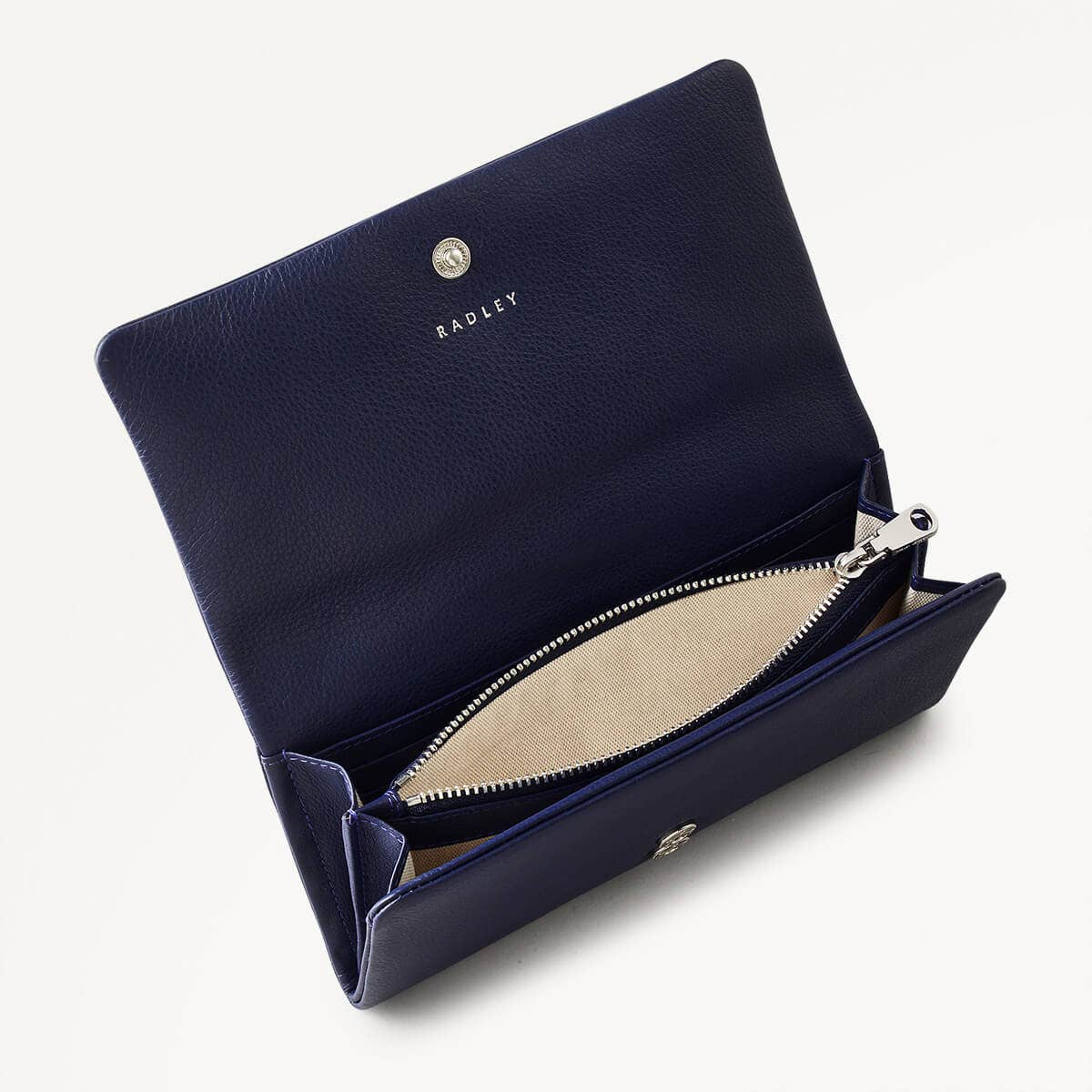 Mallow Street Leather Large Flapover Wallet in Evenfall - 110251