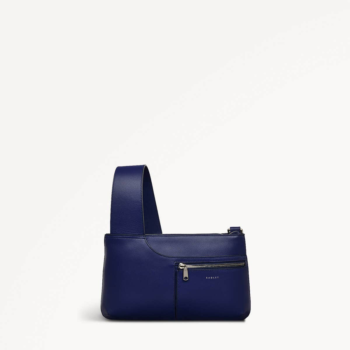 Pockets Leather Small Ziptop Crossbody Bag in Evenfall - 110283