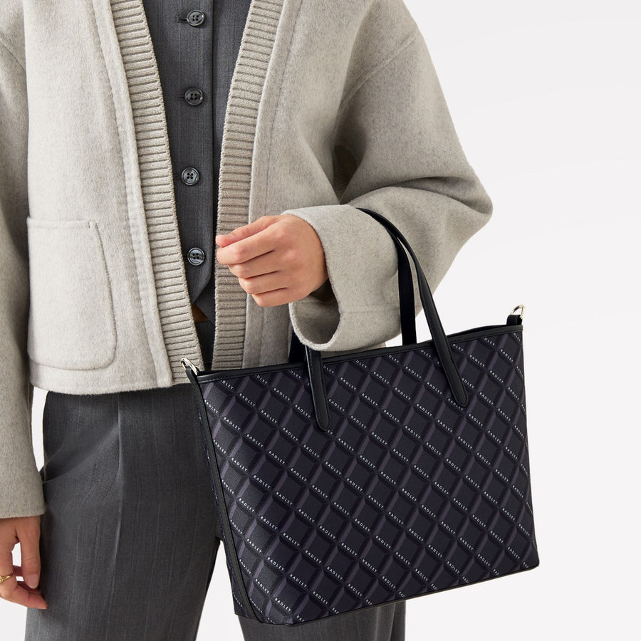 Southwell Gardens Fabric Open Top Grab Bag in Black - 110295