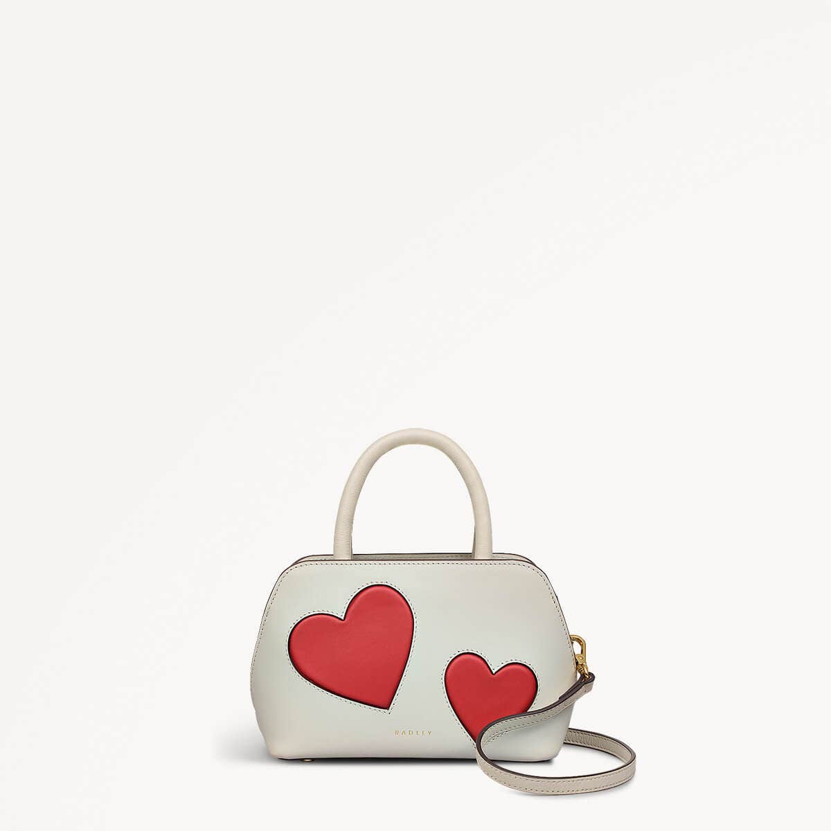 Valentines SS25 Leather Small Ziptop Grab Bag in Chalk - 110320