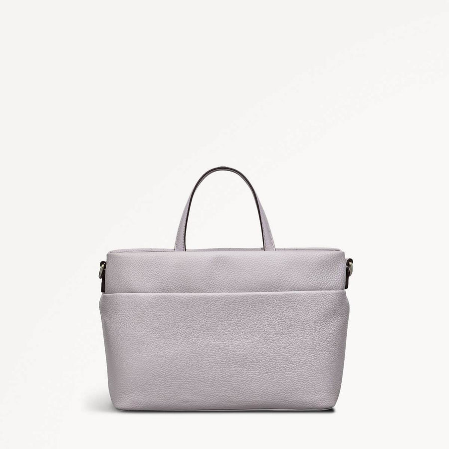 Sunny Dene Leather Small Ziptop Grab Bag in Thistle - 110392