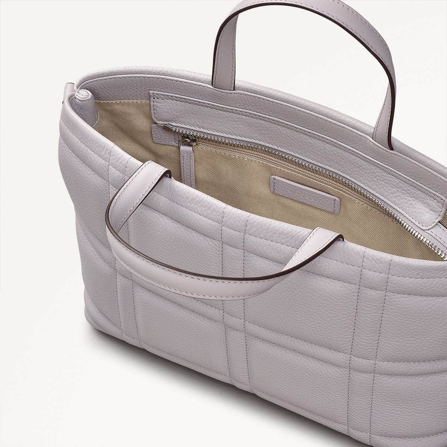 Sunny Dene Leather Small Ziptop Grab Bag in Thistle - 110392