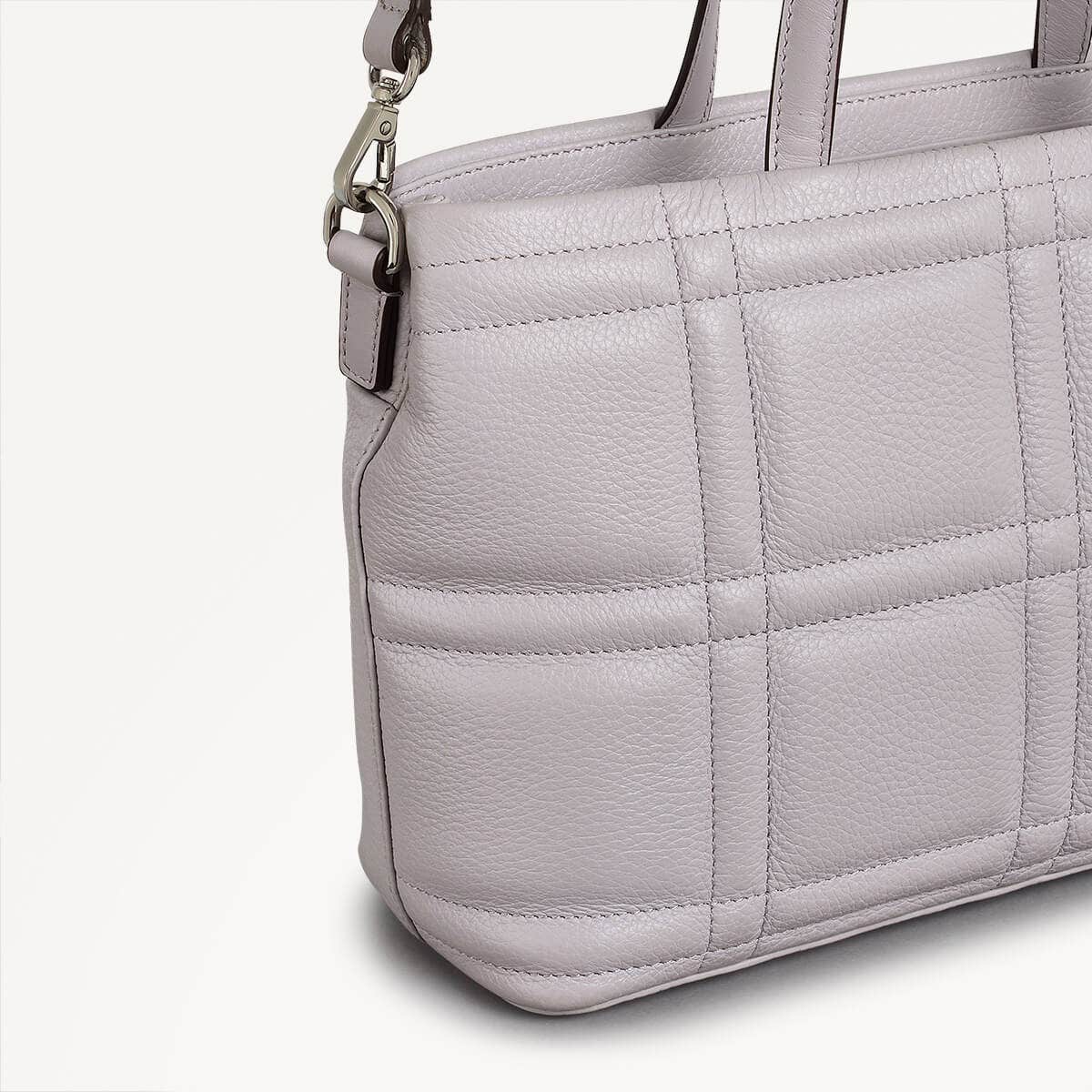 Sunny Dene Leather Small Ziptop Grab Bag in Thistle - 110392