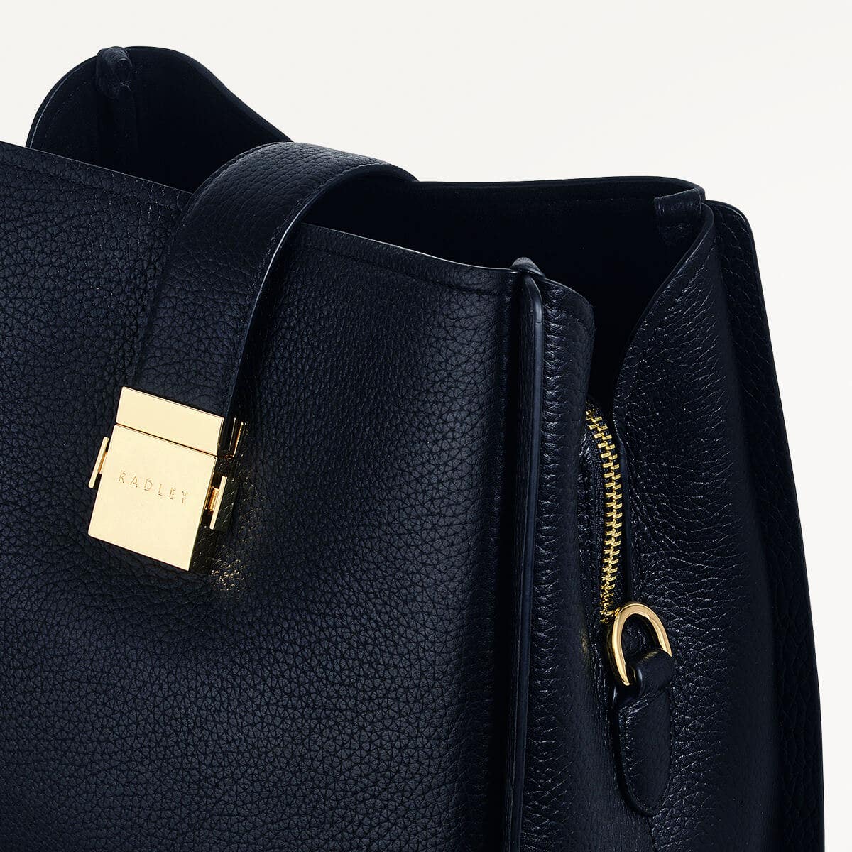 Sloane Street Leather Medium Ziptop Crossbody Bag in Black - 110432