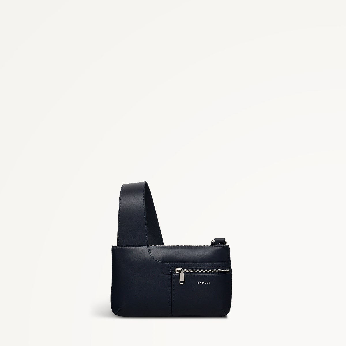 Pockets Leather Mini Ziptop Crossbody Bag in Ink - 110433