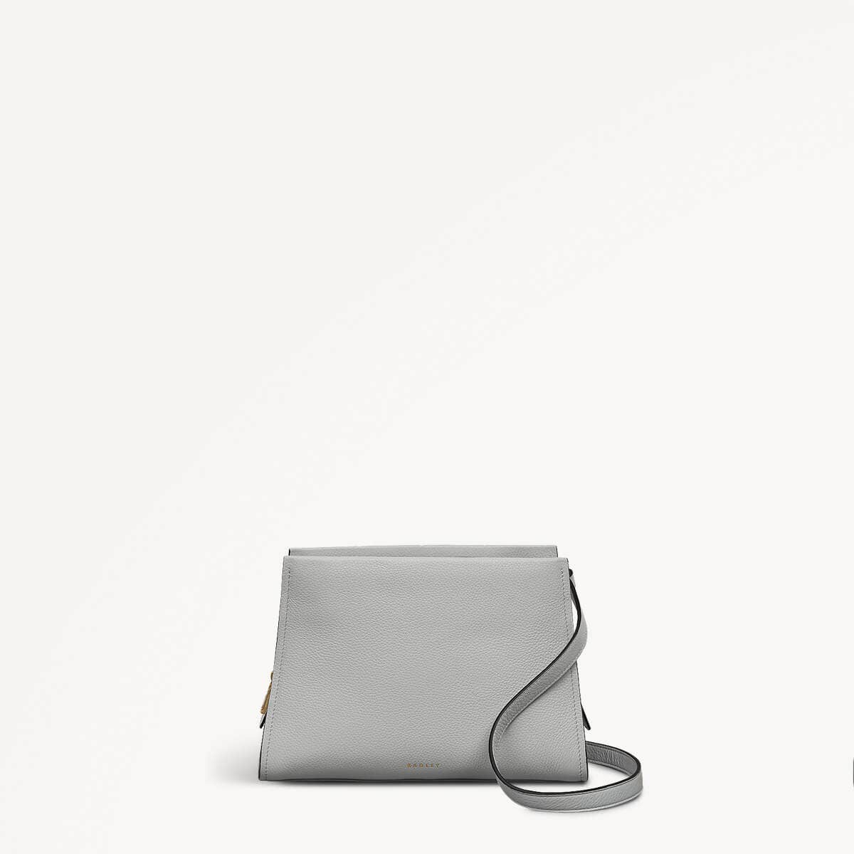 Arlington Court Leather Small Zip Around Crossbody Bag in Goose Grey - 110521