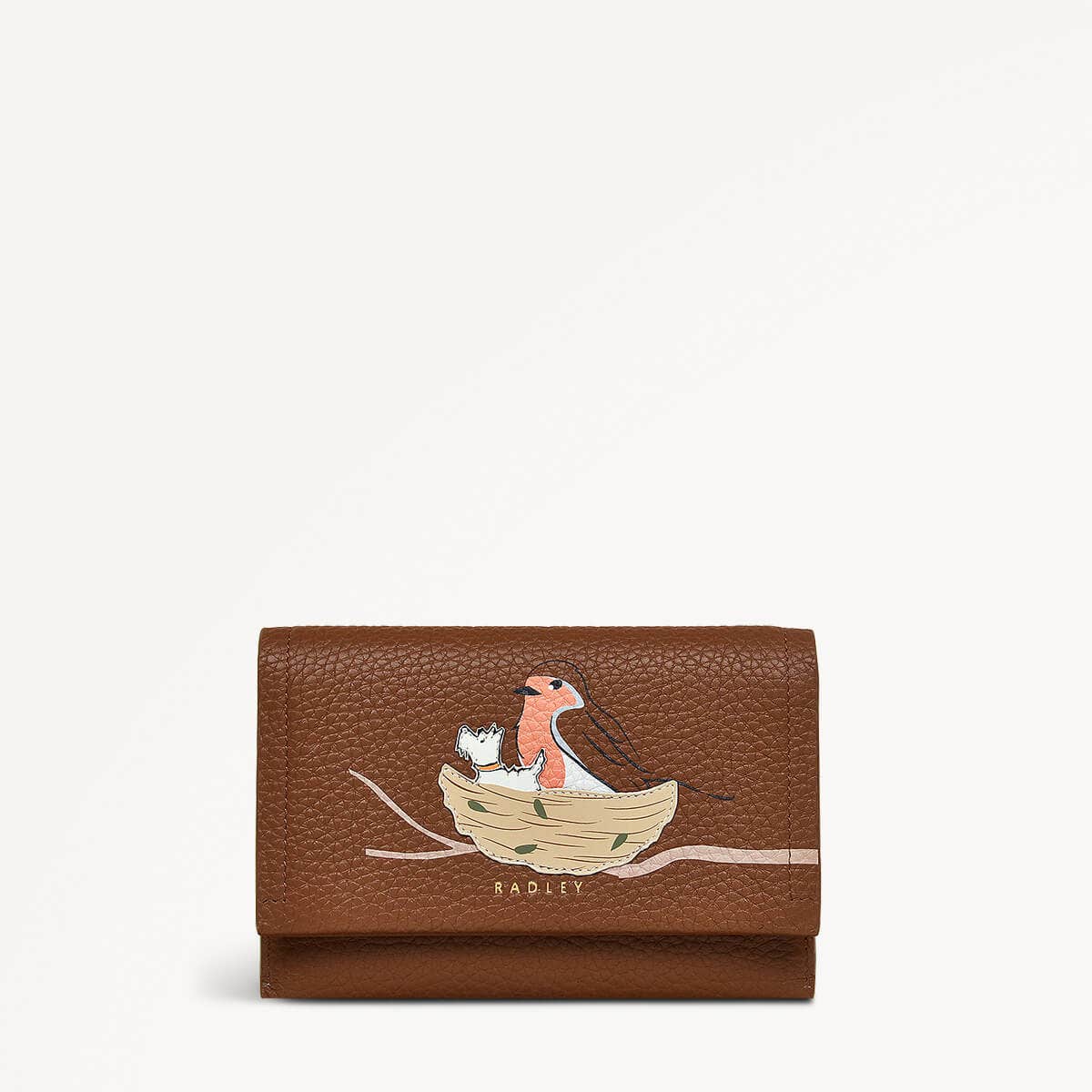 Robin Leather Robin Medium Flapover Wallet Saddle in Saddle - 110605