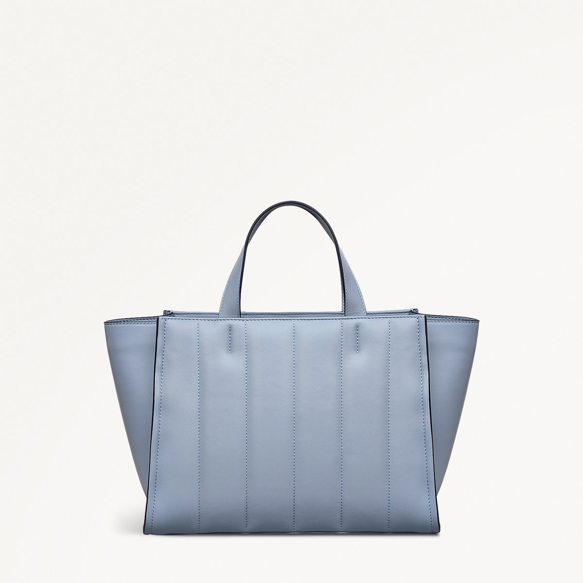 Oak Street Leather Medium Ziptop Grab Bag in Smoke Blue - 110661