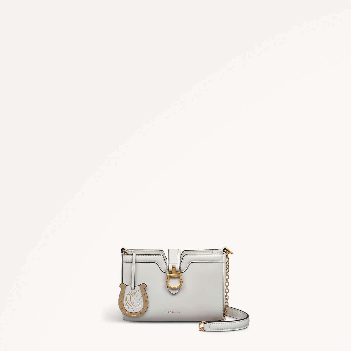 Kentucky Derby SS25 Leather Small Ziptop Cross Body Bag in Chalk - 110697