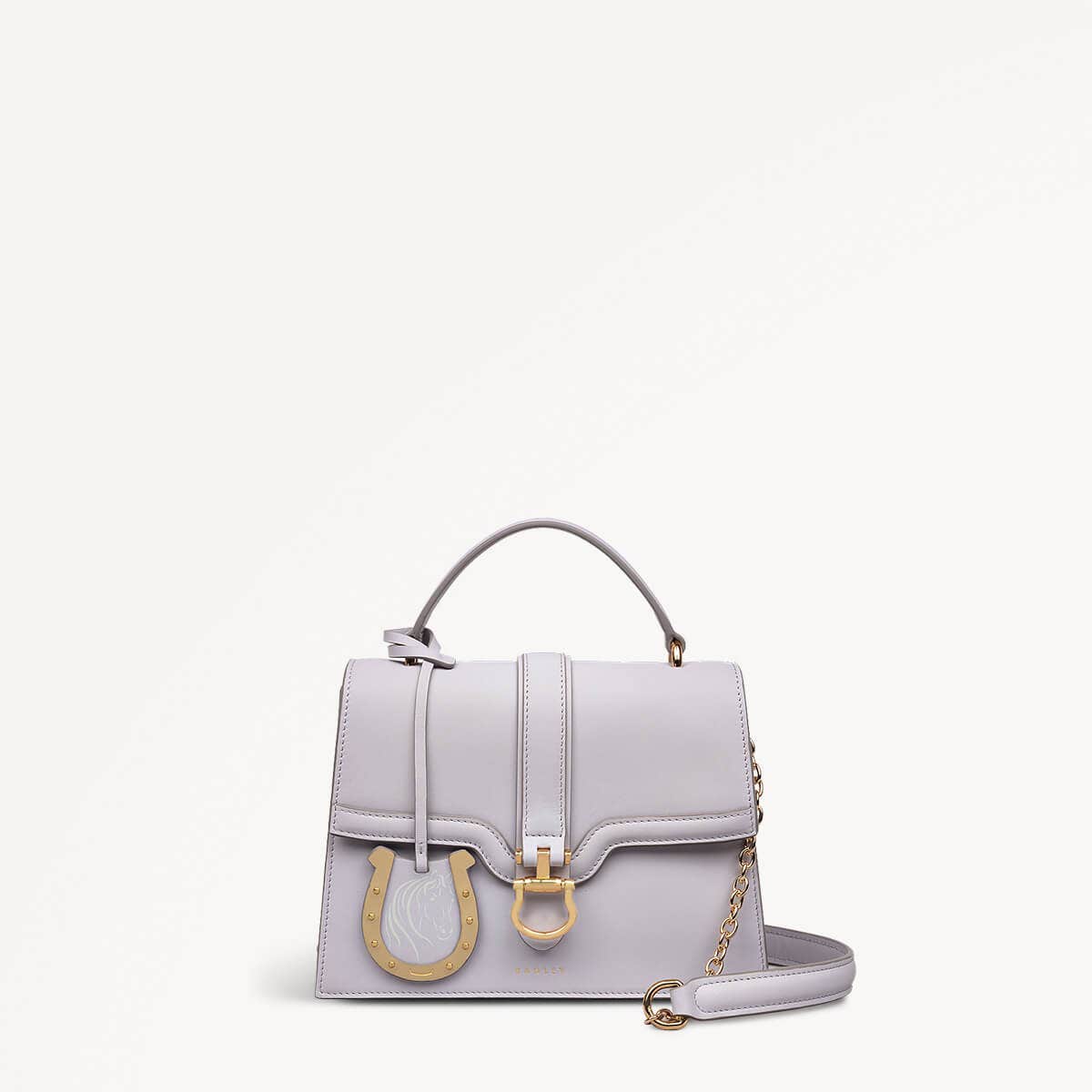 Kentucky Derby SS25 Leather Small Flapover Grab Bag in Thistle - 110698