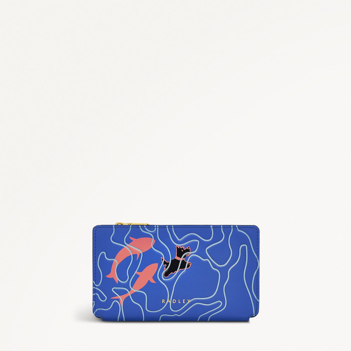 Coin Street Leather Medium Ziptop Wallet in Yves Blue - 110711