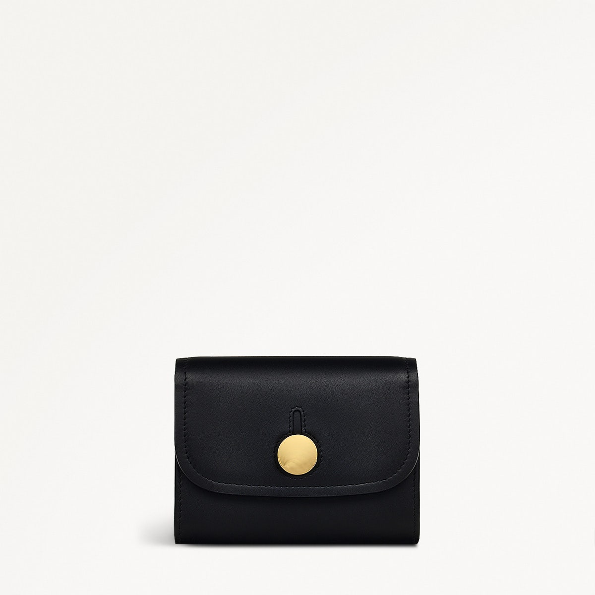 Bathurst Mews Leather Medium Flapover Wallet in Black - 110712