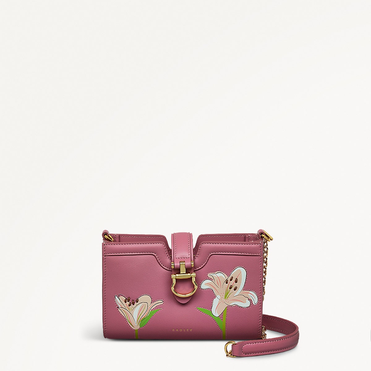 Kentucky Derby SS25 Leather Large Phone Cross Body Bag in Sienna Pink - 110723