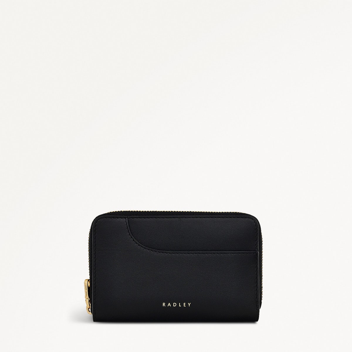 Pockets Leather Medium Zip Around Wallet in Black - 110750