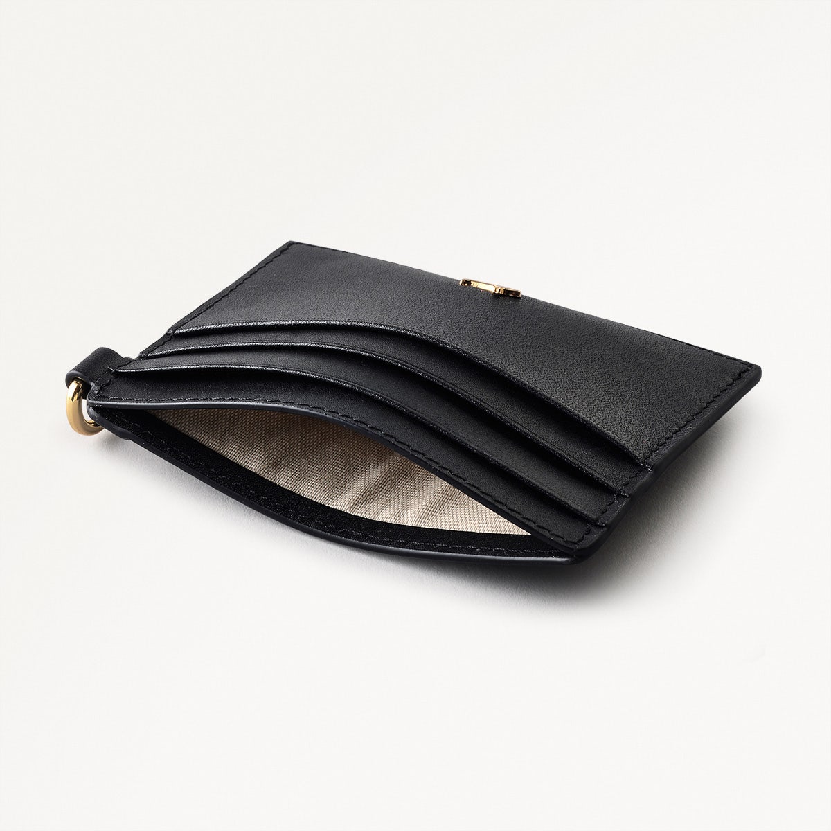 Pockets Leather Small Card Holder in Black - 110752
