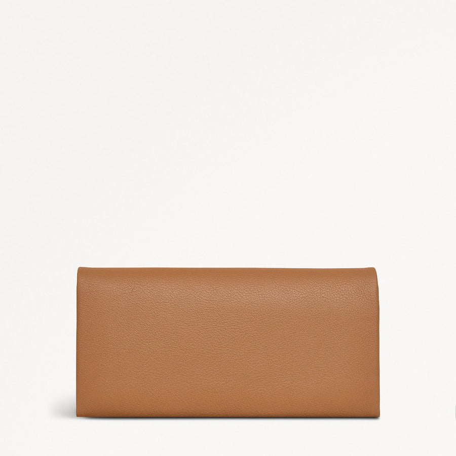 Mallow Street Leather Large Flapover Wallet in Dark Butter - 110767