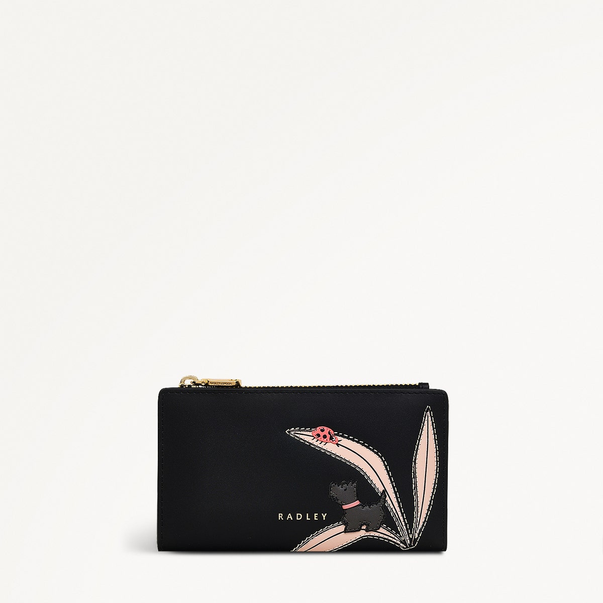 The Tales Of Spring Leather Medium Ziptop Wallet in Black - 110799