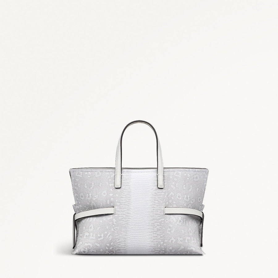 Fleet Street Leather Small Open Top Crossbody Bag in Bright White - 110864