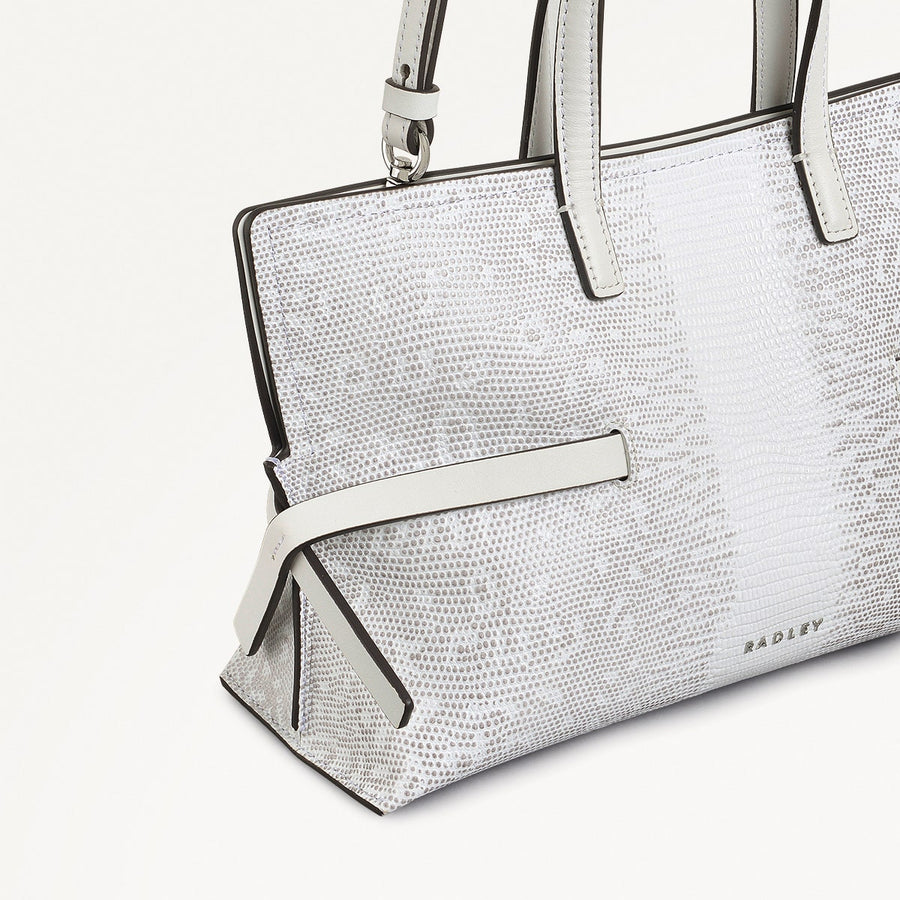 Fleet Street Leather Small Open Top Crossbody Bag in Bright White - 110864