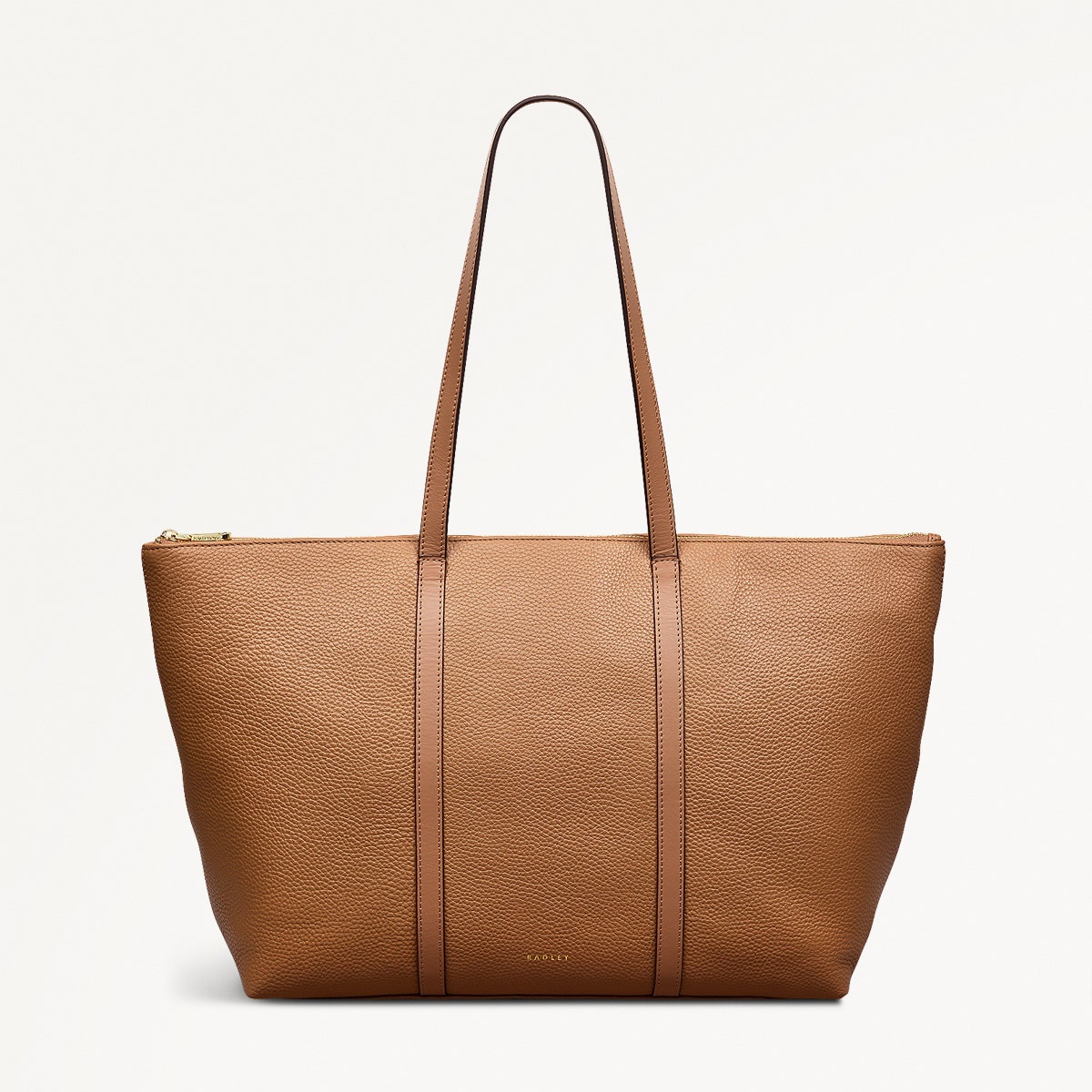 Lynton Close Leather Large Ziptop Tote Bag in Chai - 111276