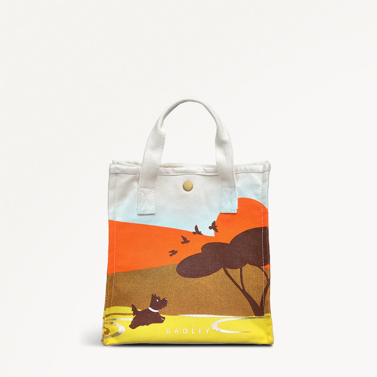 On Safari Fabric Small Open Top Grab in Pecan - 111363