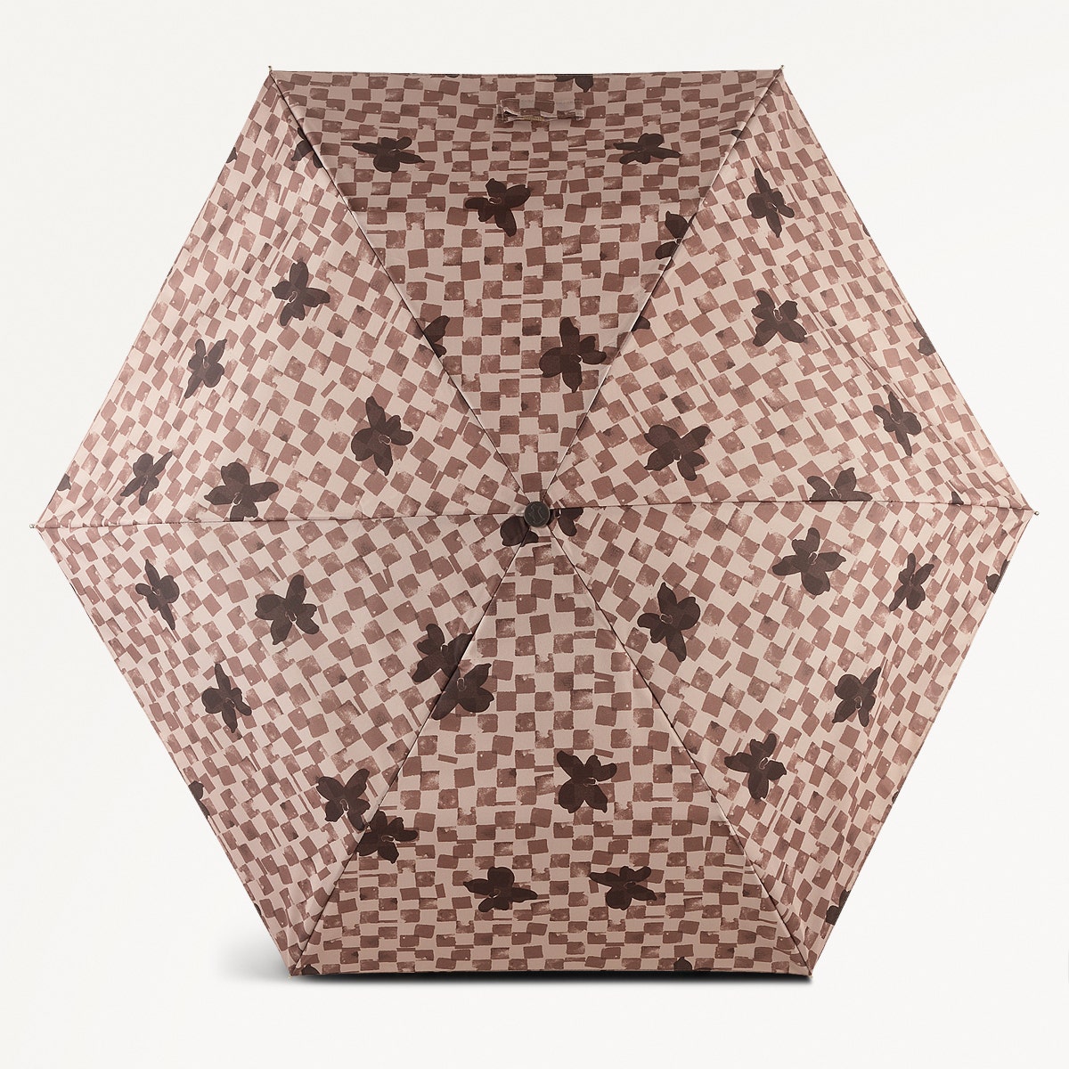 Check Fabric Responsible Umbrella in Stone - 111366