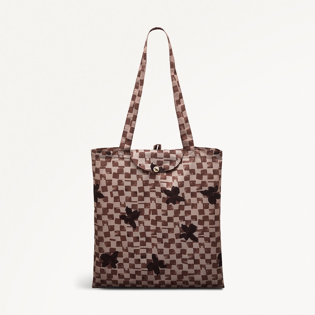 Check Fabric Responsible Foldaway in Stone - 111367