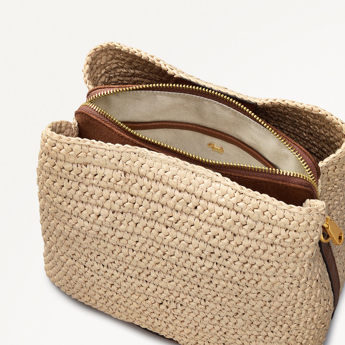 Dukes Place Leather Medium Compartment Cross Body Bag in Natural - 111375