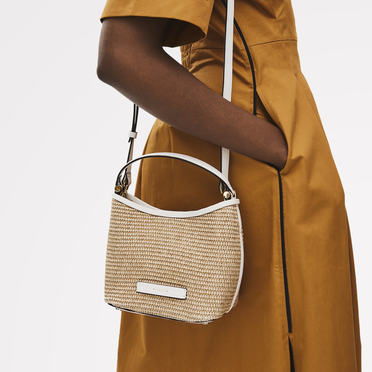 Bathurst Mews Leather Small Open Top Grab Bag in Natural - 111377