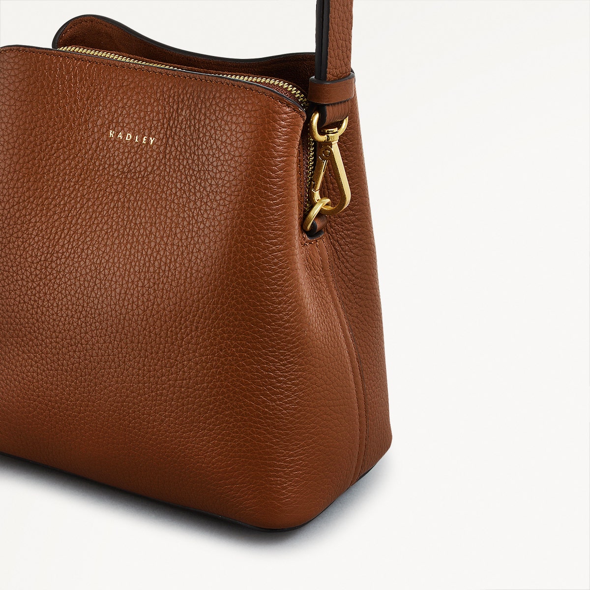 Dukes Place Leather Small Compartment Cross Body Bag in Saddle - 111387