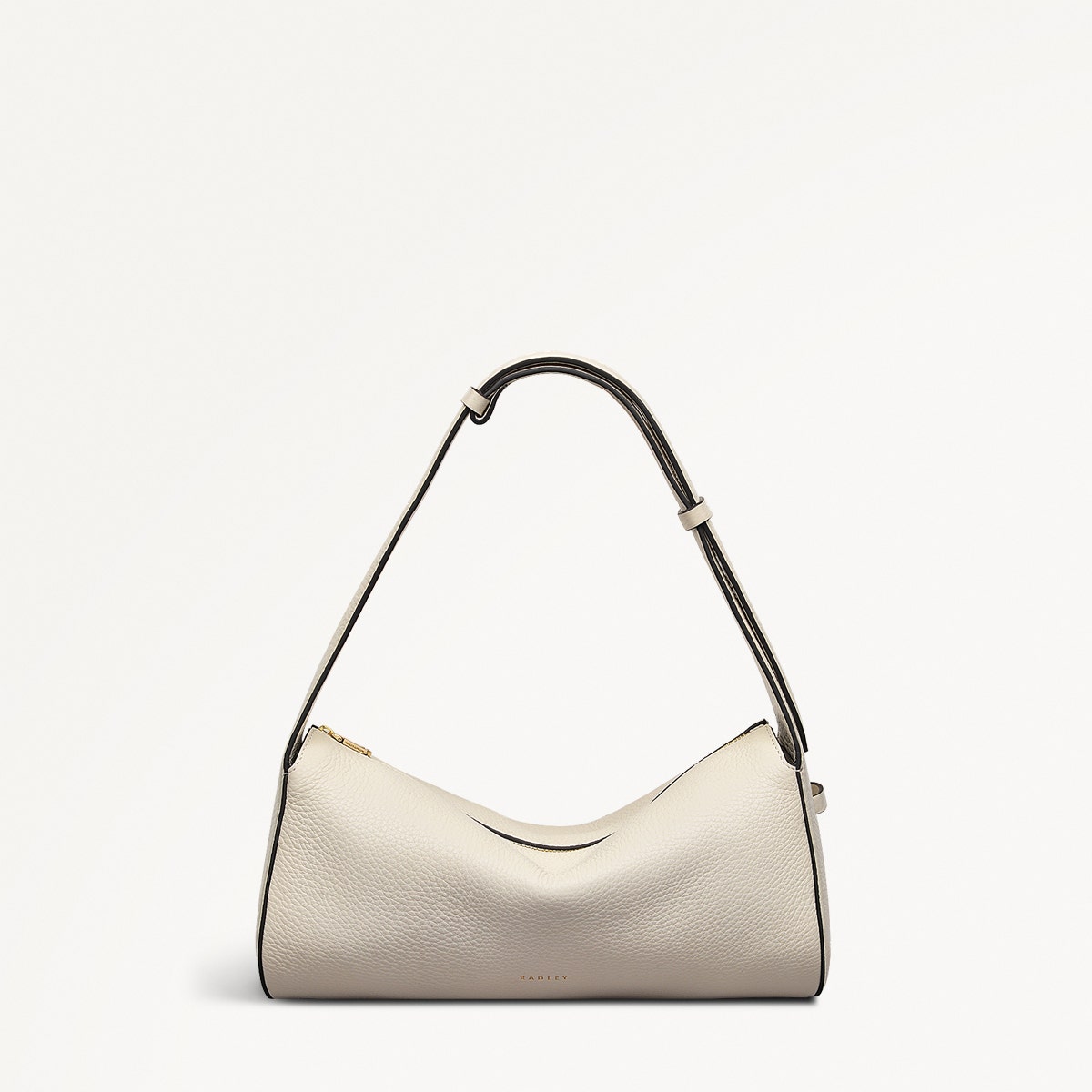 Abbey Mews Leather Small Ziptop Shoulder Bag in Chalk - 111406