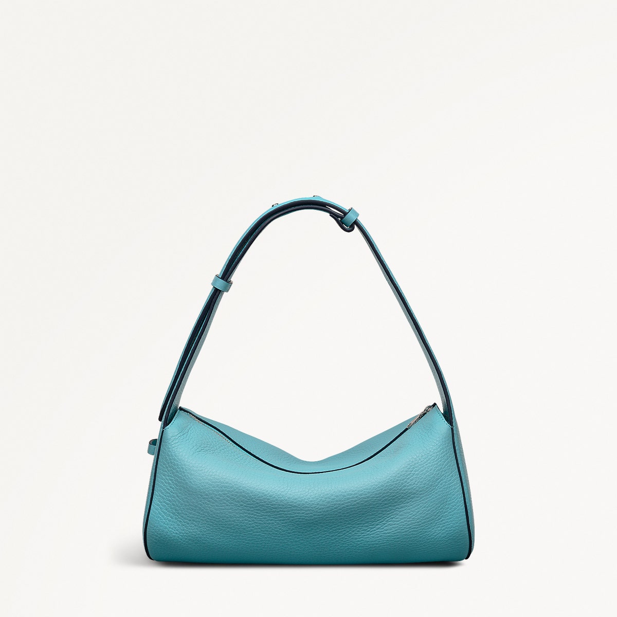 Abbey Mews Leather Small Ziptop Shoulder Bag in Maldives - 111407