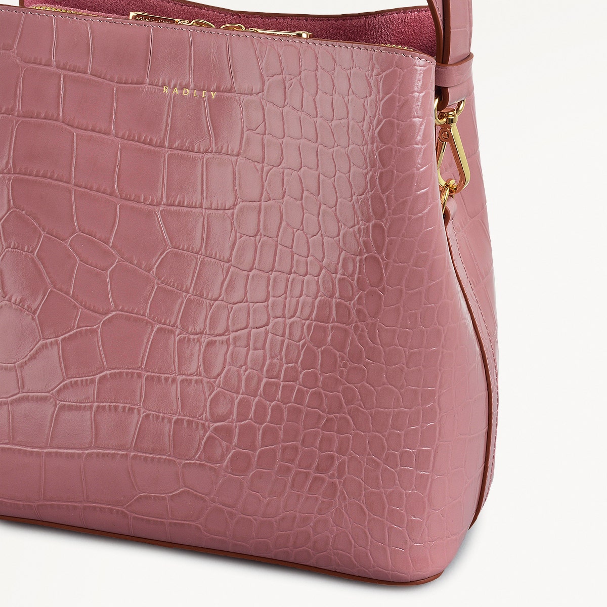 Dukes Place Leather Medium Compartment Cross Body Bag in French Rose - 111409