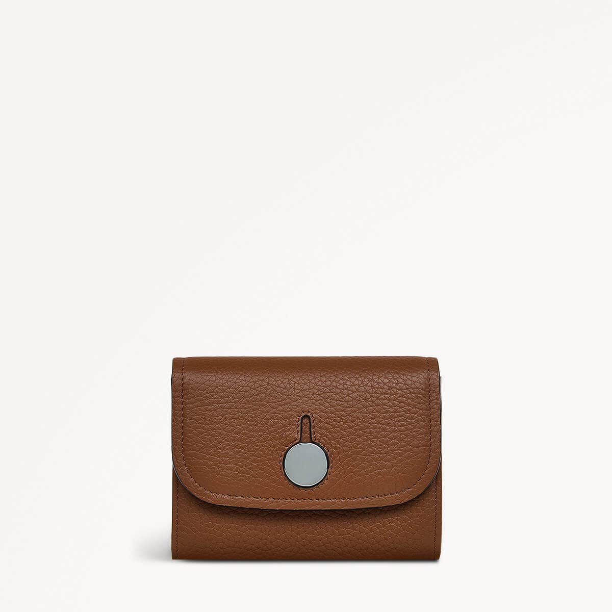 Bathurst Mews Leather Medium Flapover Wallet in Saddle - 111416