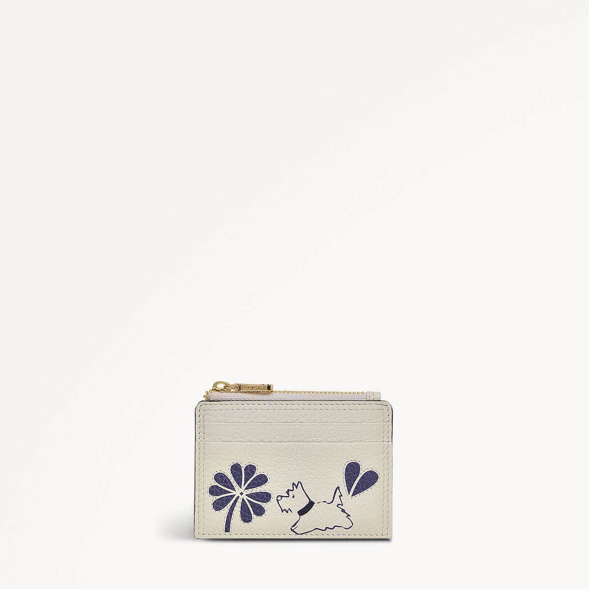 Cut Out Floral Leather Small Coin Purse in Chalk - 111423