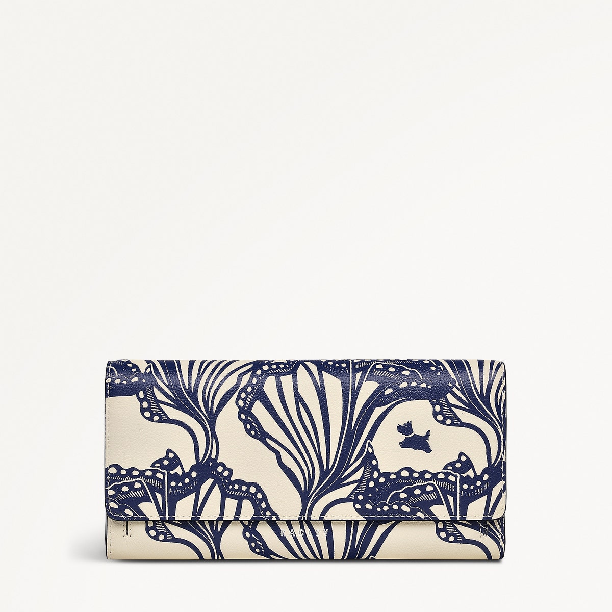 Under The Sea Leather Large Flapover Wallet in Chalk - 111505