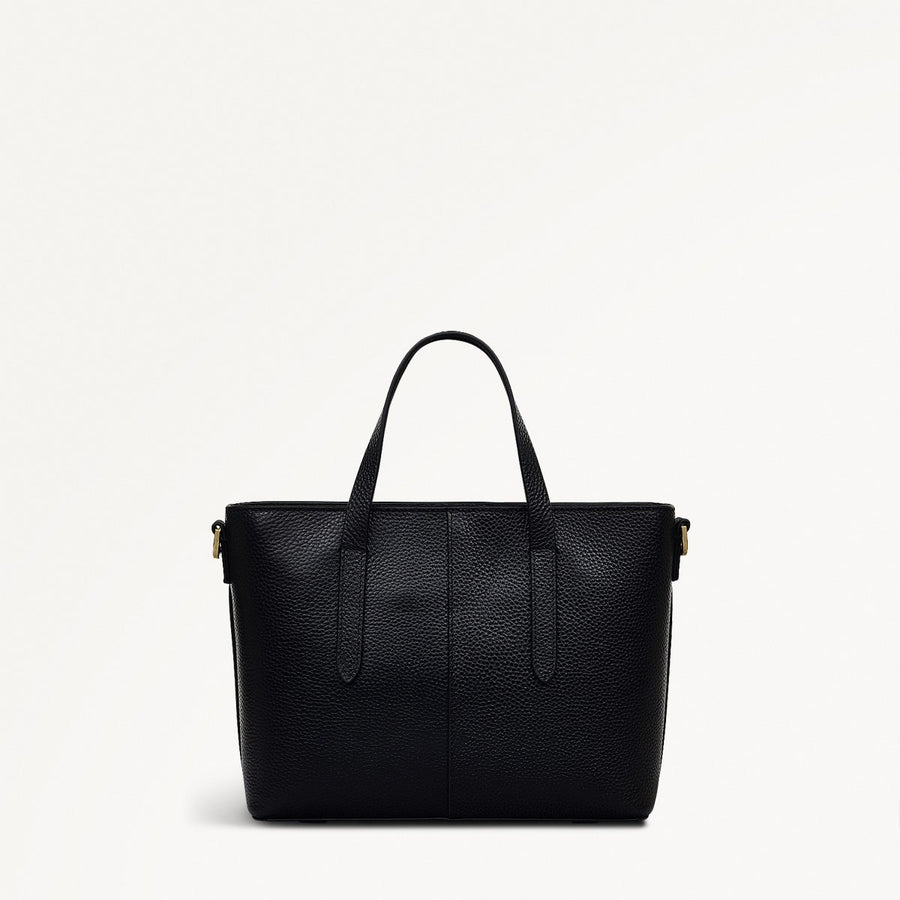 Silk Street Leather Small Open Top Multiway Bag in Black - 111823