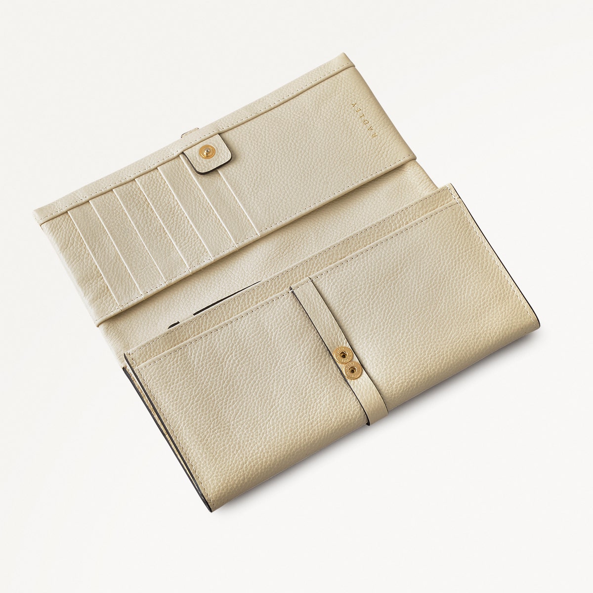 Sandler Way Leather Large Flapover Wallet in Chalk - 111864