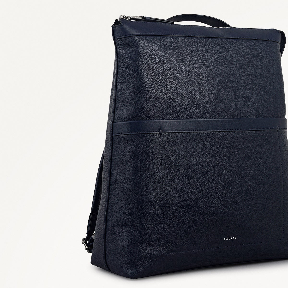 Alba Place Leather Large Ziptop Backpack in Ink - 111904