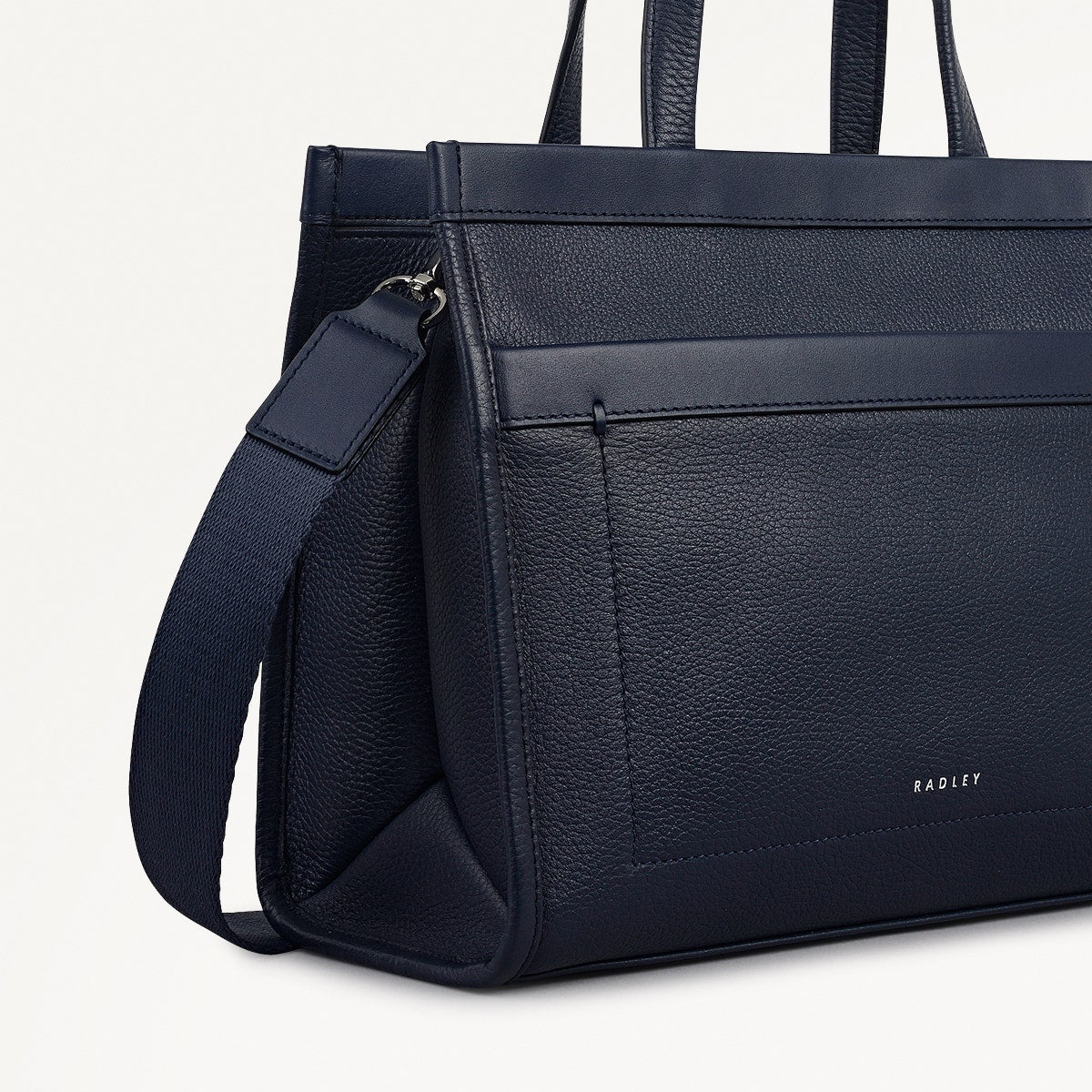 Alba Place Leather Small Ziptop Grab Bag in Ink - 111906